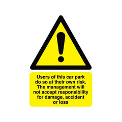 Corriboard Sign Parking At Owners Risk - 103