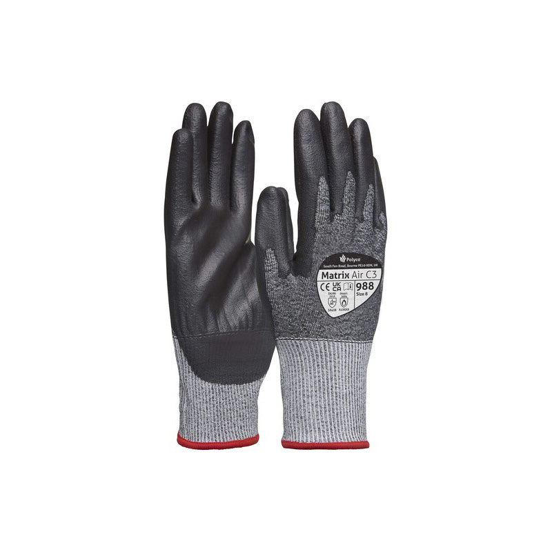 Polyco Matrix Air C3 Work Gloves Cut 3 Resistant PU Coating